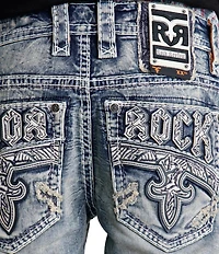 Rock Revival ALT Ernest Straight Distressed Light Wash Jeans