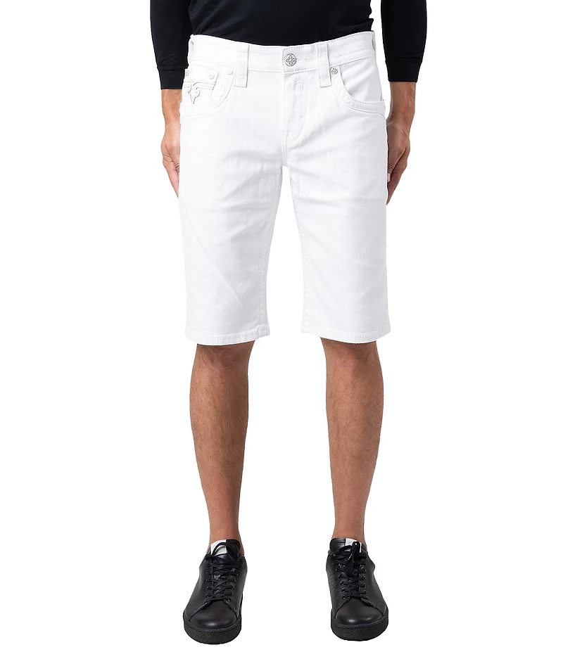 Rock Revival Arther Fleur-De-Lis Embroidered-Pocket 13#double; Inseam Shorts