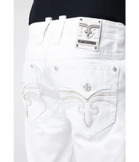 Rock Revival Arther Fleur-De-Lis Embroidered-Pocket 13#double; Inseam Shorts