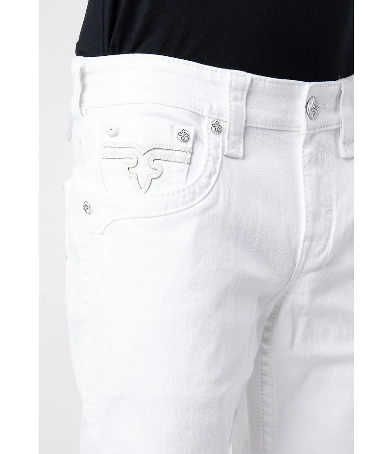 Rock Revival Arther Fleur-De-Lis Embroidered-Pocket 13#double; Inseam Shorts