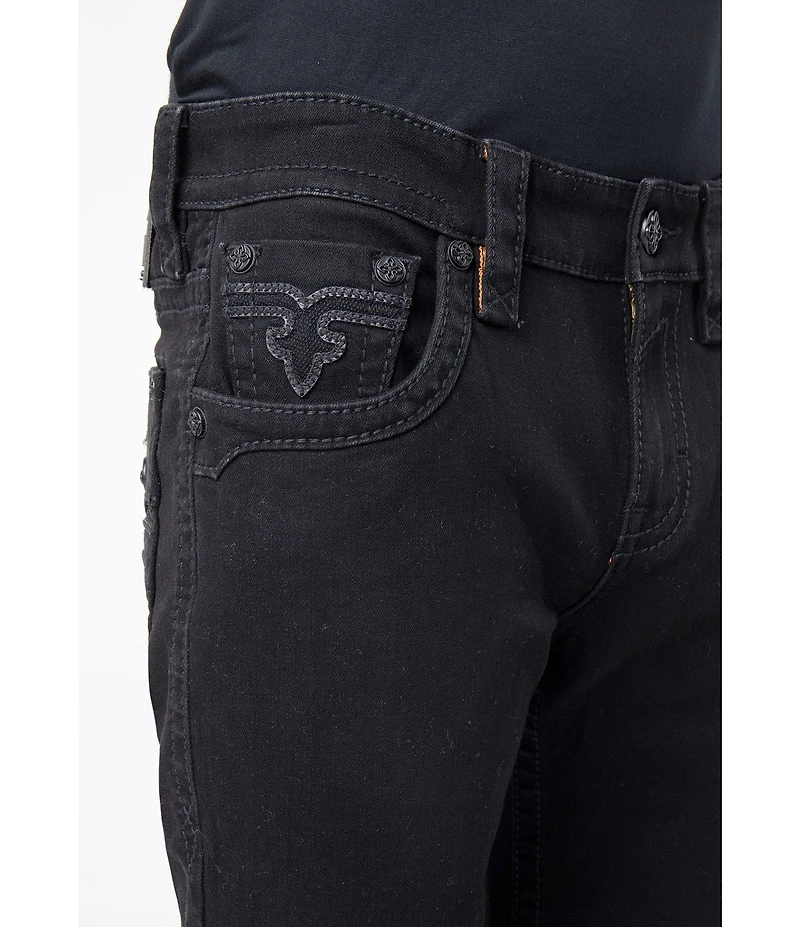 Rock Revival Arther Fleur-De-Lis Embroidered-Pocket 13#double; Inseam Shorts