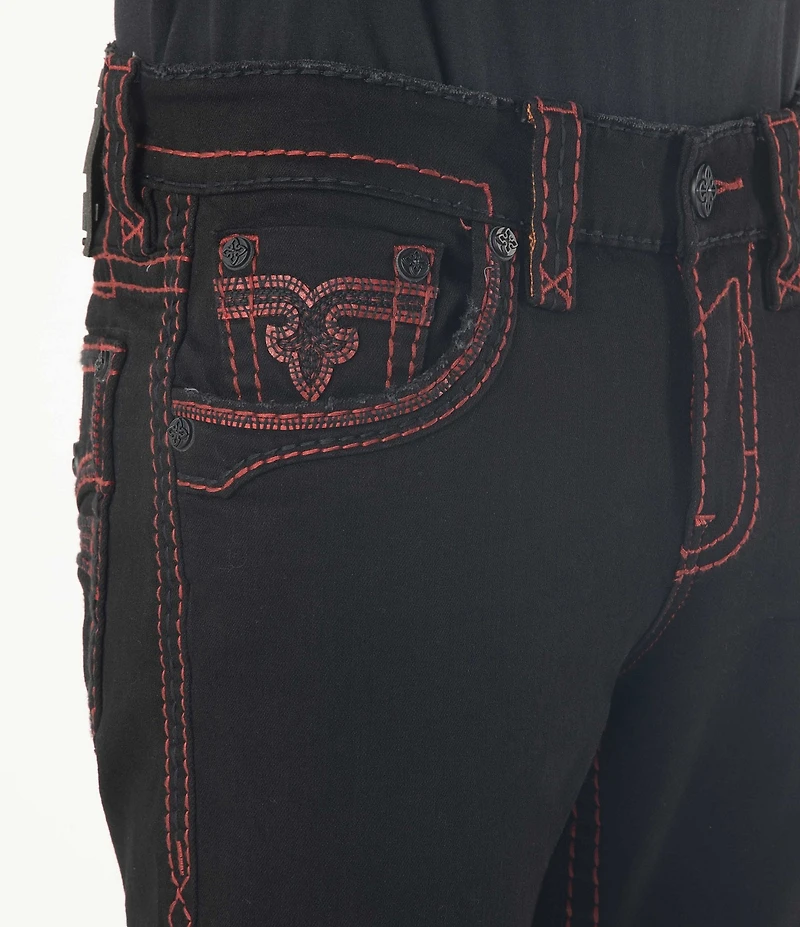 Rock Revival Arther Straight Custom Matte Black On Black Hardware Jeans