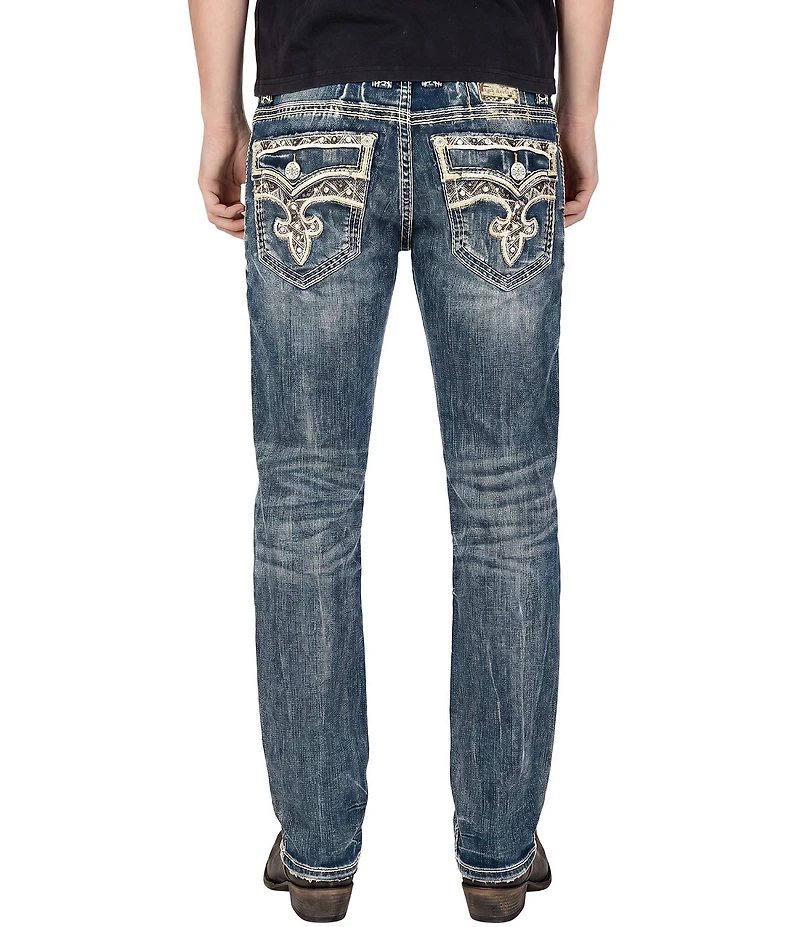 Rock Revival Brayen Straight Fit Fleur-De-Lis Jeans