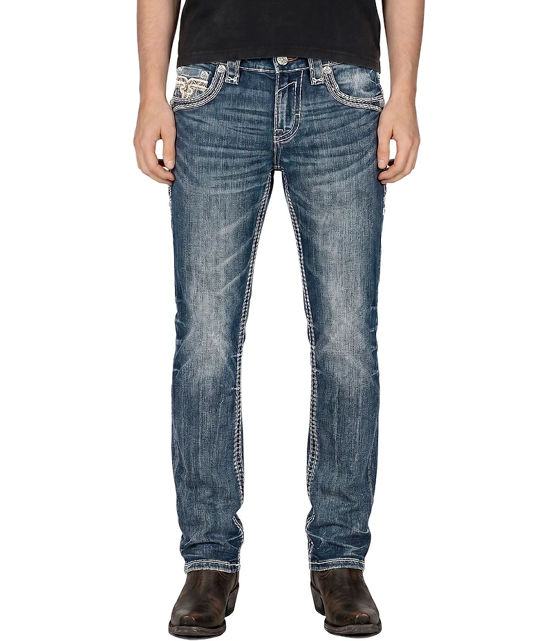 Rock Revival Brayen Straight Fit Fleur-De-Lis Jeans