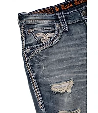 Rock Revival Braylon Straight Leg Oversized-Fleur-De-Lis-Embroidered-Pocket Jeans