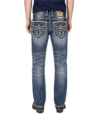Rock Revival Caleb Fleur-De-Lis-Embroidered Straight Leg Jeans
