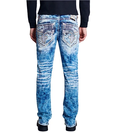 Rock Revival Cayden Alternative 32#double; Straight Leg Acid Wash Jeans
