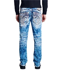 Rock Revival Cayden Alternative 32#double; Straight Leg Acid Wash Jeans