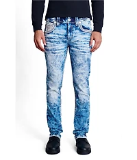 Rock Revival Cayden Alternative 32#double; Straight Leg Acid Wash Jeans