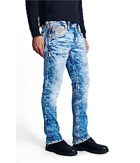 Rock Revival Cayden Alternative 32#double; Straight Leg Acid Wash Jeans