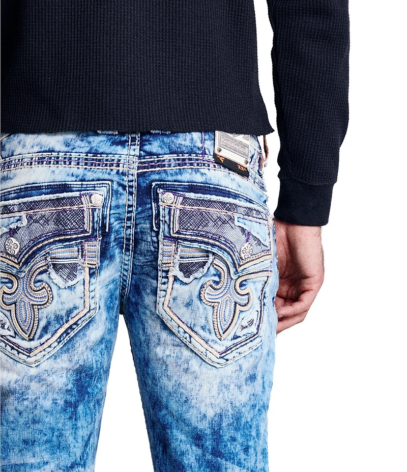 Rock Revival Cayden Alternative 32#double; Straight Leg Acid Wash Jeans