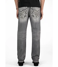 Rock Revival Danielle 32#double; Straight Leg Distressed Jeans