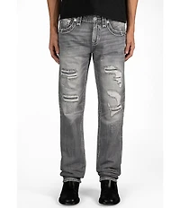 Rock Revival Danielle 32#double; Straight Leg Distressed Jeans