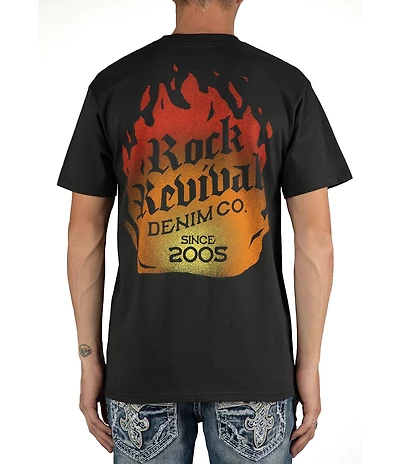 Rock Revival Flame/Logo Artwork Short Sleeve T-Shirt