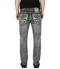 Rock Revival Haiden Straight Black Washed 32#double; Inseam Jeans