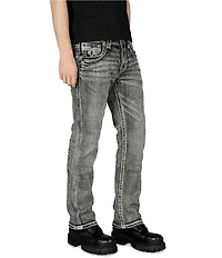 Rock Revival Haiden Straight Black Washed 32#double; Inseam Jeans