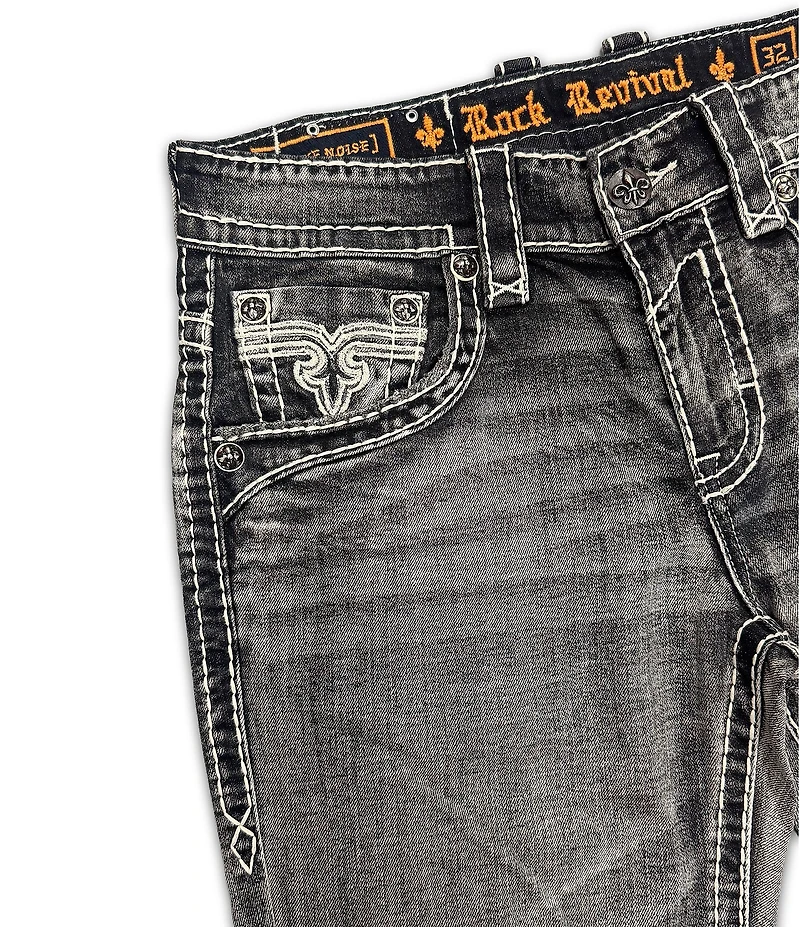 Rock Revival Haiden Straight Black Washed 32#double; Inseam Jeans