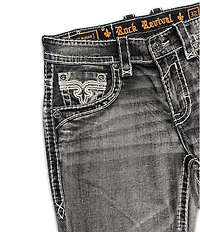 Rock Revival Haiden Straight Black Washed 32#double; Inseam Jeans