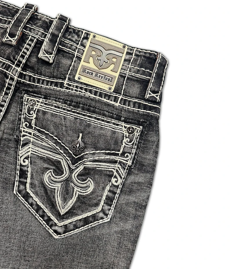 Rock Revival Haiden Straight Black Washed 32#double; Inseam Jeans