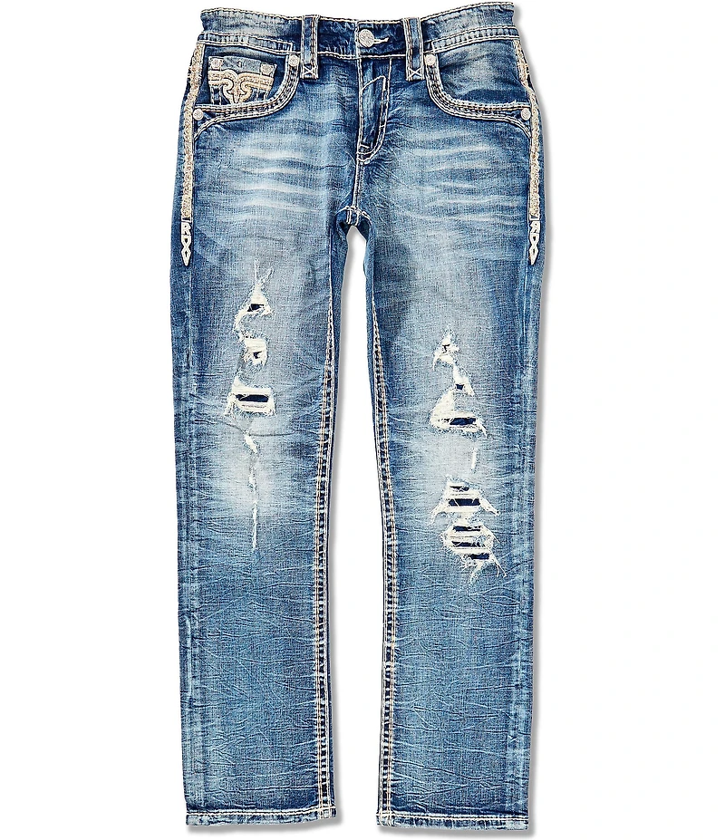 Rock Revival Jameson Fleur-De-Lis-Pocket Straight Leg Jeans