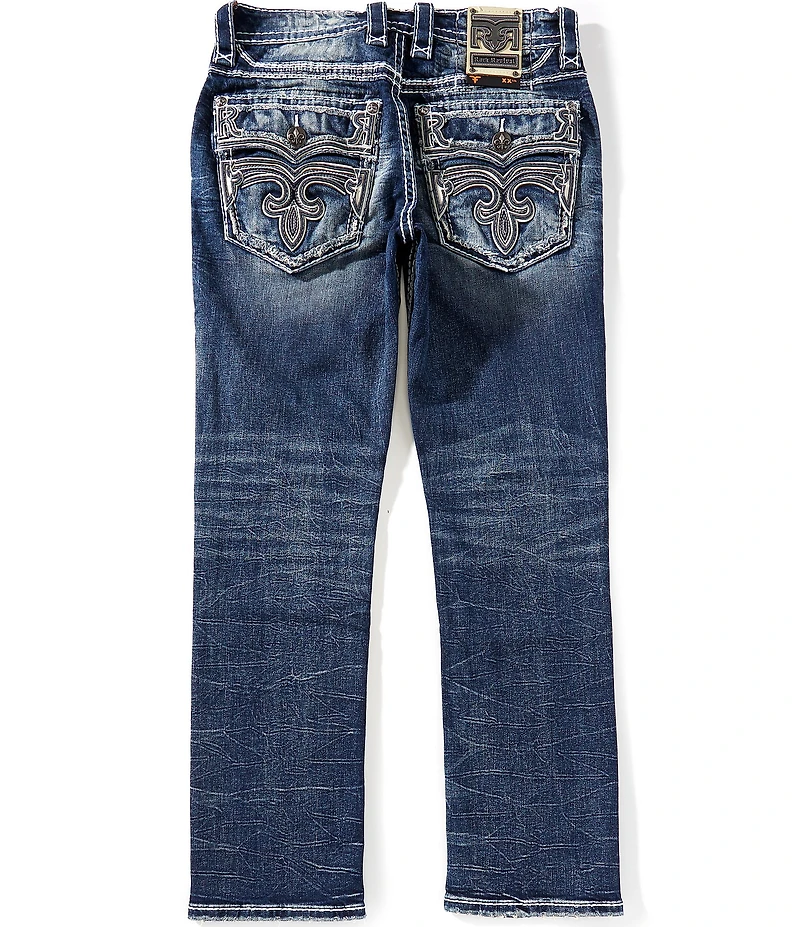 Rock Revival Jim Straight Leg Logo Patch Jeans