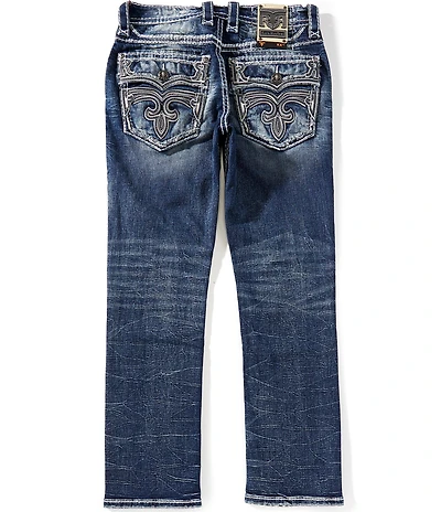 Rock Revival Jim Straight Leg Logo Patch Jeans