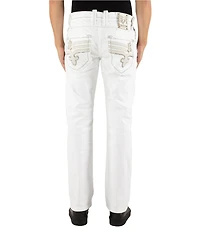 Rock Revival Justin Inverted-Fleur-De-Lis Pocketed Straight-Leg Jeans