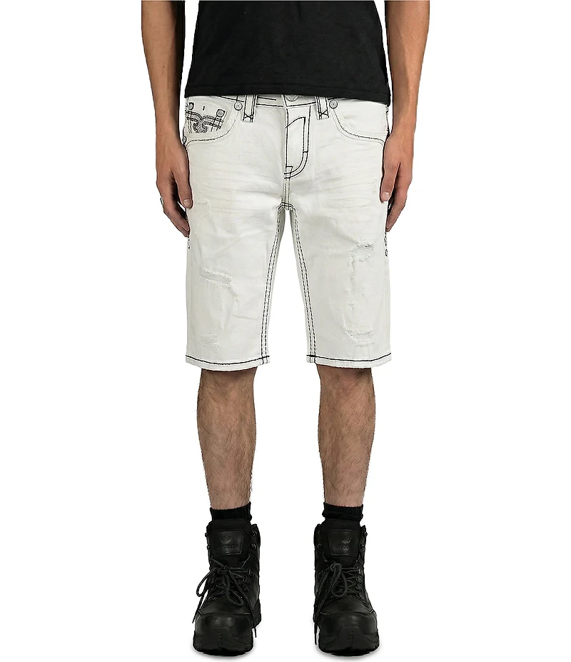 Rock Revival Lylee 14#double; Inseam White Denim Shorts