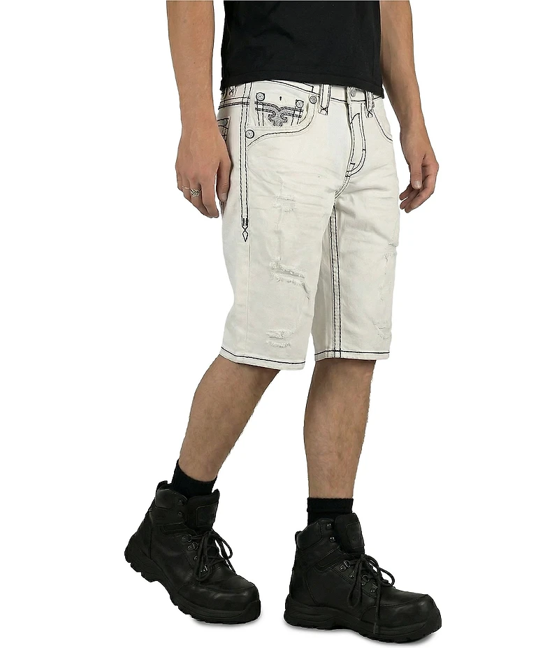 Rock Revival Lylee 14#double; Inseam White Denim Shorts