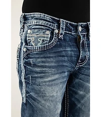 Rock Revival Maurice Inverted-Fleur-De-Lis Pocketed Straight Leg Jeans