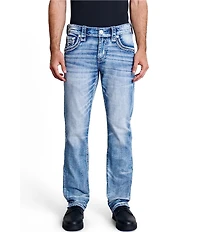 Rock Revival Reece Straight Leg Fleur-De-Lis-Overlay Pocketed Jeans