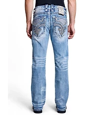 Rock Revival Reece Straight Leg Fleur-De-Lis-Overlay Pocketed Jeans