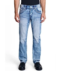 Rock Revival Reece Straight Leg Fleur-De-Lis-Overlay Pocketed Jeans