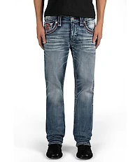 Rock Revival Reggie Straight-Leg Fleur-De-Lis-Embroidered-Pocket Jeans