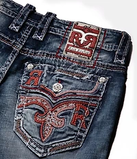Rock Revival Reggie Straight-Leg Fleur-De-Lis-Embroidered-Pocket Jeans