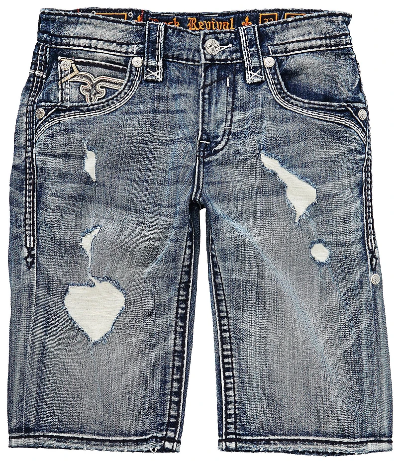 Rock Revival Richie 14#double; Inseam Destructed Shorts