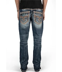 Rock Revival Ryder Straight Leg Fleur-De-Lis-Embroidered-Pocket Jeans