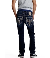 32#double; Rock Revival Samuel Reverse-Fleur-De-Lis Embroidered Straight Leg Jeans