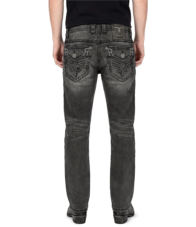 Rock Revival Ted Signature Winged Fleur-De-Lis-Embroidered Alternate Straight Leg Jeans
