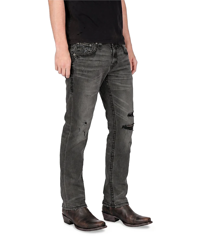 Rock Revival Ted Signature Winged Fleur-De-Lis-Embroidered Alternate Straight Leg Jeans