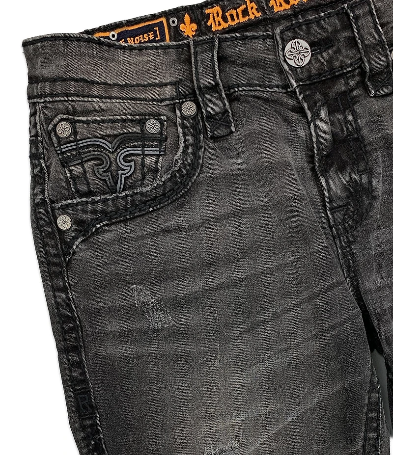 Rock Revival Ted Signature Winged Fleur-De-Lis-Embroidered Alternate Straight Leg Jeans