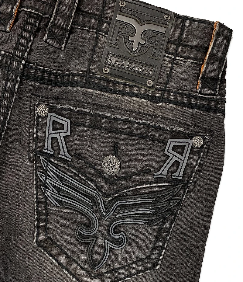Rock Revival Ted Signature Winged Fleur-De-Lis-Embroidered Alternate Straight Leg Jeans
