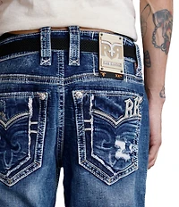 Rock Revival Vintage Inspired Fleur-De-Lis Pocket 32#double; Straight Leg Jeans