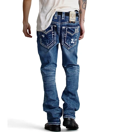 Rock Revival Vintage Inspired Fleur-De-Lis Pocket 32#double; Straight Leg Jeans