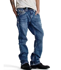 Rock Revival Vintage Inspired Fleur-De-Lis Pocket 32#double; Straight Leg Jeans