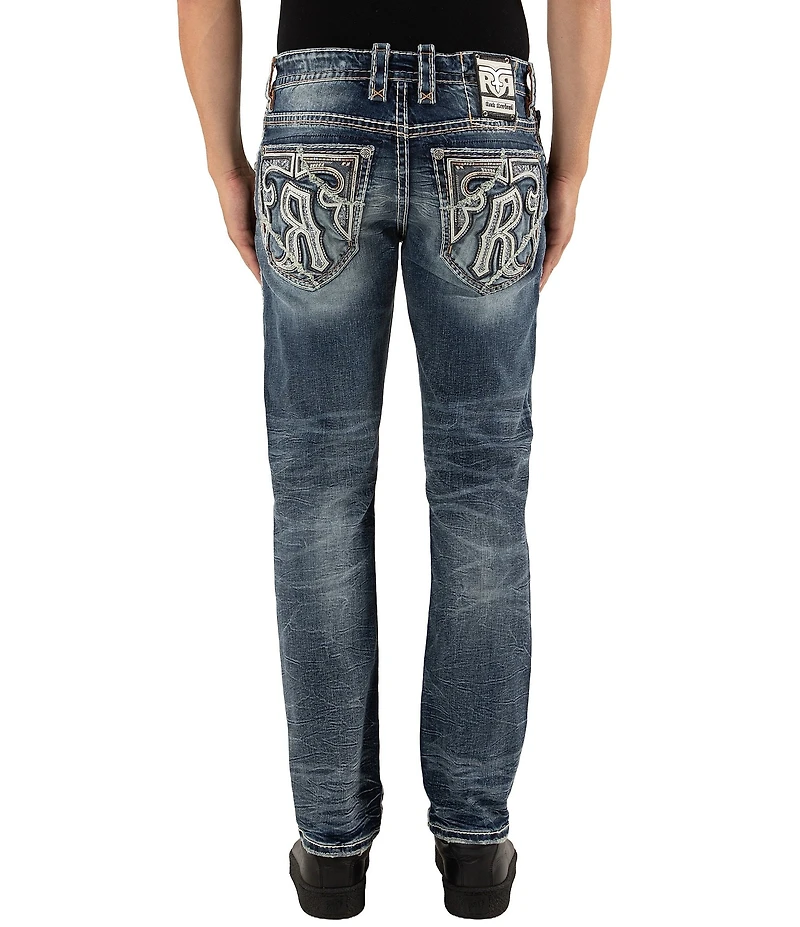 Rock Revival Ziggy Inverted-Fleur-De-Lis Pocket Straight Leg Jeans
