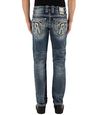 Rock Revival Ziggy Inverted-Fleur-De-Lis Pocket Straight Leg Jeans