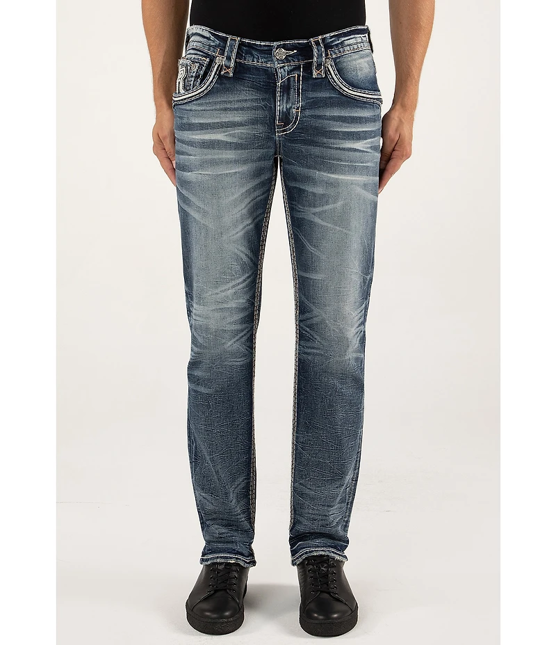 Rock Revival Ziggy Inverted-Fleur-De-Lis Pocket Straight Leg Jeans