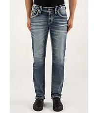 Rock Revival Ziggy Inverted-Fleur-De-Lis Pocket Straight Leg Jeans