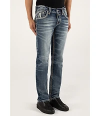Rock Revival Ziggy Inverted-Fleur-De-Lis Pocket Straight Leg Jeans